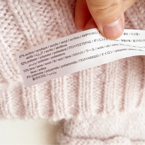 Zara Boxy Cropped Colorblock Chunky Knit Wool Blend Sweater Size Medium western - Picture 13 of 15